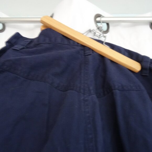 womens vintage style size 12 navy blue button up skirt maxi - Picture 5 of 9